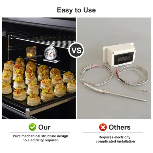 Miniatura 7 de Termómetro de horno de acero inoxidable para horno eléctrico/de gas, termómetro para ahumar parrilla de cocina (122.0-572.0 °F/100-600°F) (2)
