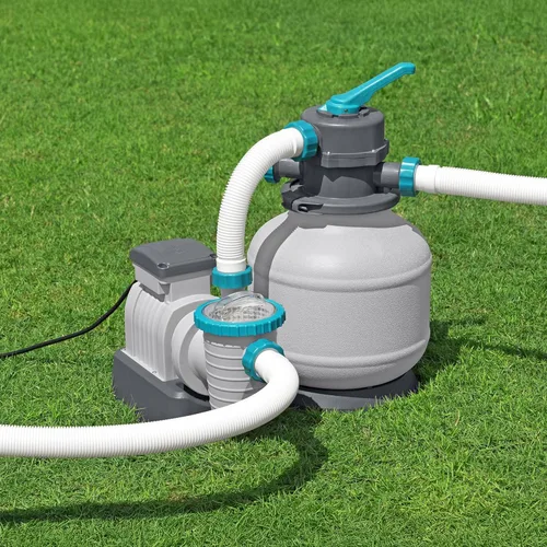 Miniatura 3 de Bestway Bomba de piscina con filtro de arena de 2,200 galones para piscinas sobre el suelo de hasta 14,400 galones con cesta coladora de prefiltro