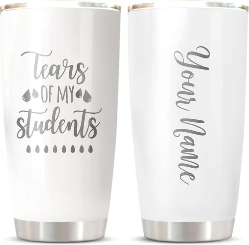 CHICKOR Taza de viaje con texto en inglés "Tears Of My Students" – Taza de viaje personalizada para estudiantes a prueba de fugas, un gran