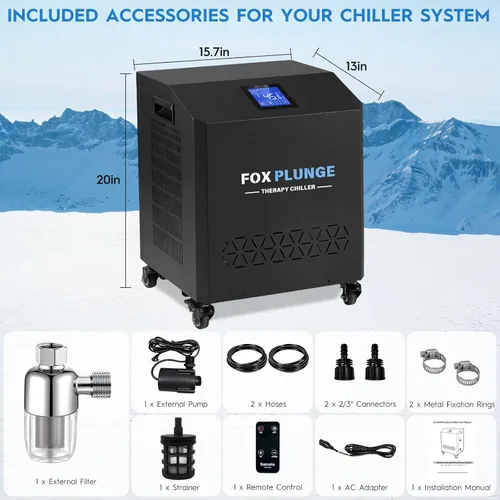 Miniatura 9 de Enfriador de inmersión en frío 1HP para bañeras de hielo, enfriador de agua para baño de hielo con bomba y filtración doble, enfriamiento rápido