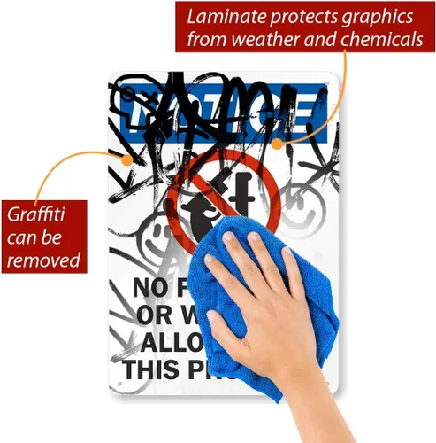 Miniatura 2 de SmartSign -U1-1015-NA "Aviso - No se permiten armas de fuego ni armas en la propiedad" Aluminio de 10 x 14 pulgadas