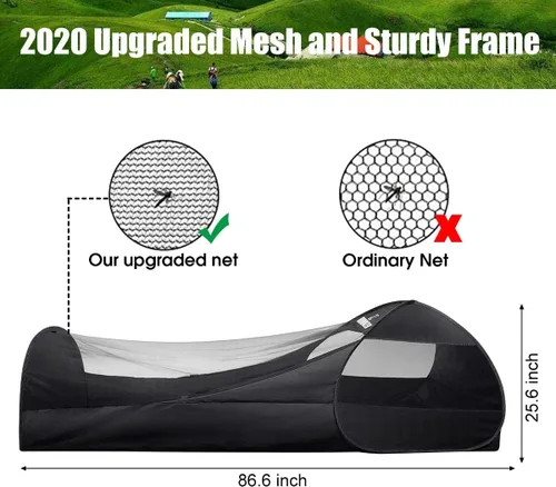 Miniatura 4 de L RUNNZER Single Person Pop Up Tent, 1 Person Mosquito Net Tent