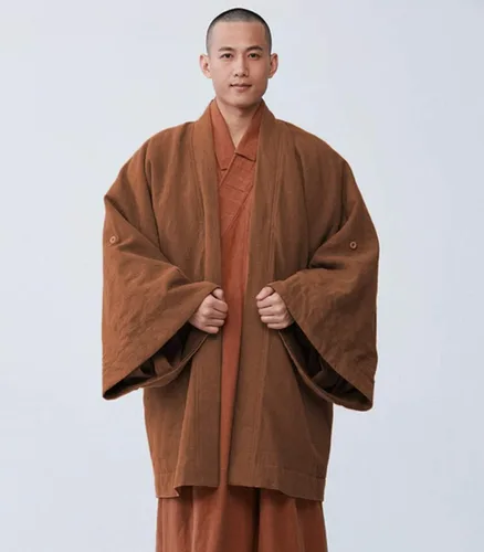 Miniatura 3 de ZanYing Abrigo de algodón para hombre, talla grande, traje de monje