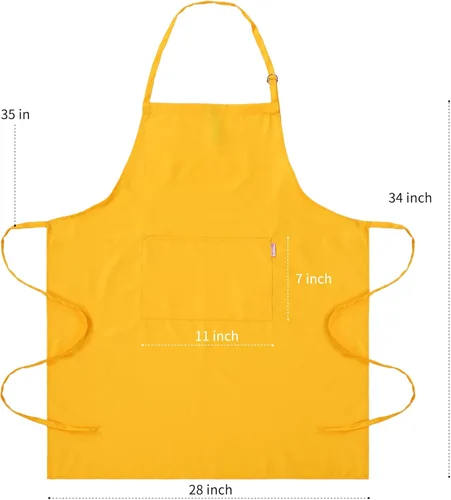 Miniatura 5 de Delantal amarillo naranja para mujer con bolsillos Delantal ligero y ajustable