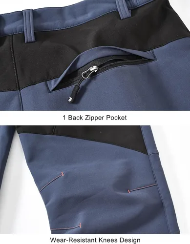 Miniatura 5 de TBMPOY Pantalones de senderismo para hombre, impermeables, con forro polar, para nieve, esquí, con aislamiento y bolsillos con cremallera