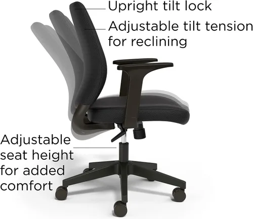 Miniatura 5 de Staples - Silla ergonómica de tela, color negro
