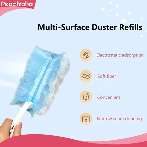 Miniatura 2 de Recambios de plumero desechables, repuestos de plumeros resistentes, cabezal de repuesto azul para limpieza, recambios de múltiples superficies sin