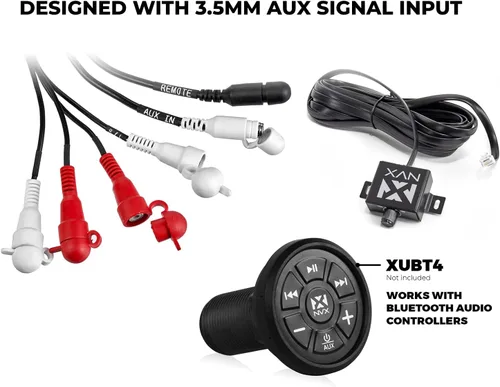 Miniatura 4 de NVX MVPA4 - Amplificador Micro Clase D de 600W Total RMS de 4 Canales Puenteable Serie Marine-V Compacto para Marine/Deportes de Motor/Motocicleta