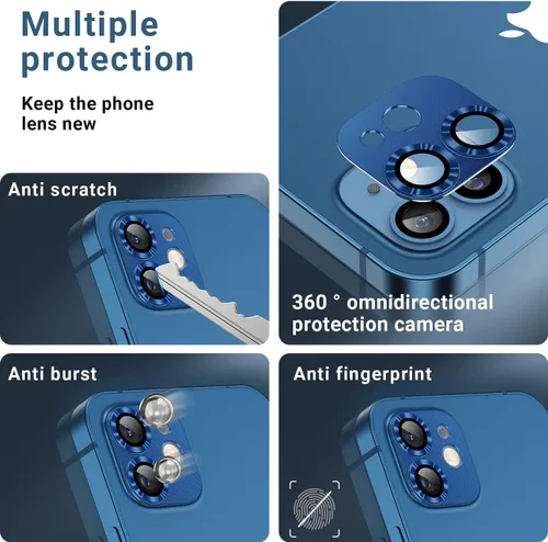 Miniatura 5 de AFARER [Paquete de 2] protector de lente de cámara para iPhone 12 Mini, protector de lente de cámara Ultra HD, cubierta de lente de vidrio templado