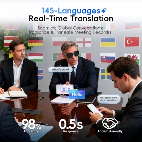 Miniatura 3 de GetD Gafas de sol inteligentes 2026 para hombres y mujeres, gafas de sol inteligentes impulsadas por ChatGPT con traducción de 145 idiomas, lentes