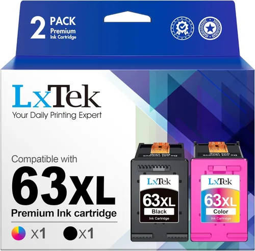 LxTek Paquete combinado de cartuchos de tinta 63XL remanufacturados de repuesto para HP 63 63XL para usar para HP Officejet 5255 5258 5260 3830 Envy