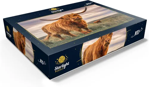 Miniatura 3 de MyPuzzle Strict Pair of Highland Cows Caught On The North Coast of Scotland - Rompecabezas prémium de 100 piezas para adultos