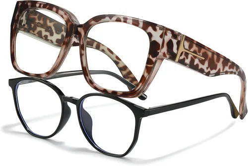 Miniatura 12 de LVIOE Lentes con filtro de luz azul para mujeres y hombres, anteojos de bloqueo de luz azul de gran tamaño para llevar sobre anteojos LB7511