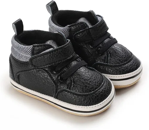 Miniatura 5 de E-FAK Zapatos de bebé para niños y niñas, zapatillas para bebés, suela de goma antideslizante, zapatos de cuna para primeros pasos de niños pequeños