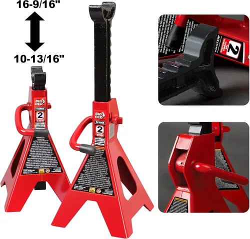 Miniatura 4 de BIG RED T82040 Torin - Combo de piso de carretilla hidráulica con 2 soportes de gato y enredadera de taller, capacidad de 2 toneladas