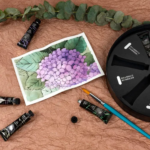 Miniatura 6 de Paul Rubens Juego de pinturas de acuarela, 6 tubos de 0.5 fl oz, colores de granulación y capas, buena transparencia, fuerte difusibilidad, ideal