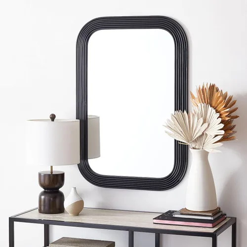 Miniatura 2 de SAFAVIEH Home Collection Ahna - Espejo de pared rectangular decorativo negro de 24 x 36 pulgadas para dormitorio, sala de estar, baño, entrada