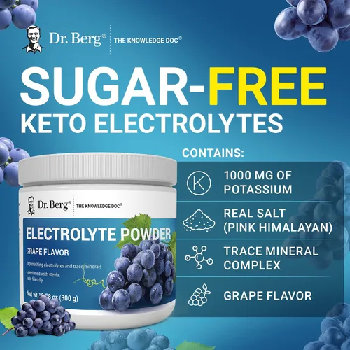 Miniatura 7 de Dr. Berg Polvo de Electrolitos Keto Sin Azúcar para Hidratación - Mejorado con 1000 mg de Potasio y Sal Rosa del Himalaya Real (NO Sal de Mesa)