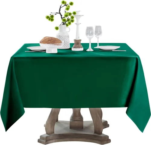 Miniatura 31 de Mantel rectangular de 60 x 102 pulgadas, color blanco, 1 paquete de manteles para 6ft, resistentes a las manchas, decorativo, lavable, de poliéster