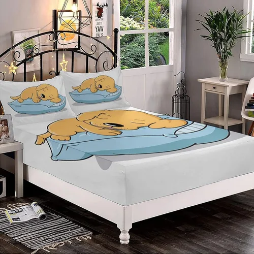Miniatura 22 de XISUNYA Juego de sábanas decorativas tamaño Queen, juego de sábanas bajeras y 2 fundas de almohada con bolsillos profundos de Halloween