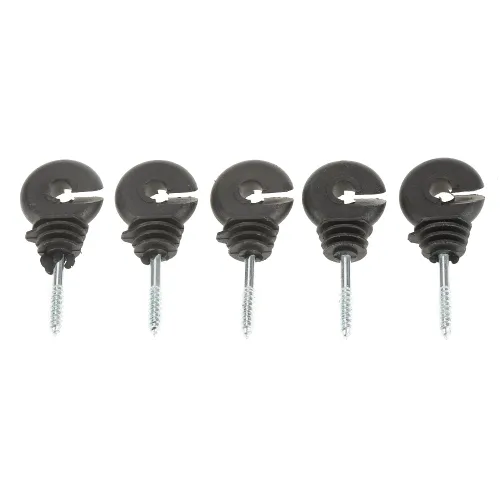 Miniatura 9 de 50 unids/set negro tornillo en anillo aislantes, accesorios eléctricos aislantes de cerca, aislantes, para poste de madera