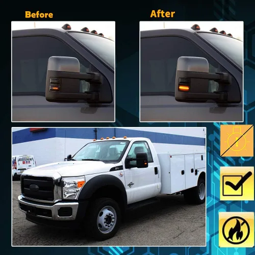 Miniatura 7 de Luz de marcador LED para espejo de 2008-2016 Ford F250 F350 F450 Super Duty, luz de señal de giro ámbar, lente ámbar