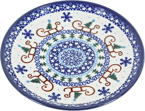 Miniatura 18 de Platos de postre amarillos Alyssa de cerámica polaca de Blue Rose - Diámetro de 7.5" - Hermoso plato para pastel, aperitivos o bocadillos