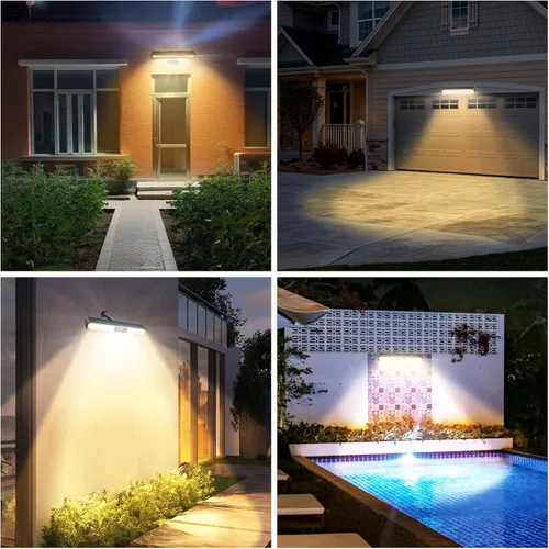 Miniatura 6 de Luces solares de movimiento con clip para exteriores, paquete de 2 luces de 3 modos de valla alimentadas por energía solar, 36 LED 6500 K