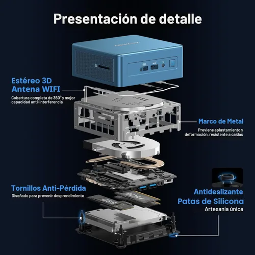 Miniatura 6 de GEEKOM Mini PC empresarial IT12 para servidor Plex y oficina en casa (cobertura de 3 años), con Intel i5-12450H Mini computadora Windows 11, PC Azul