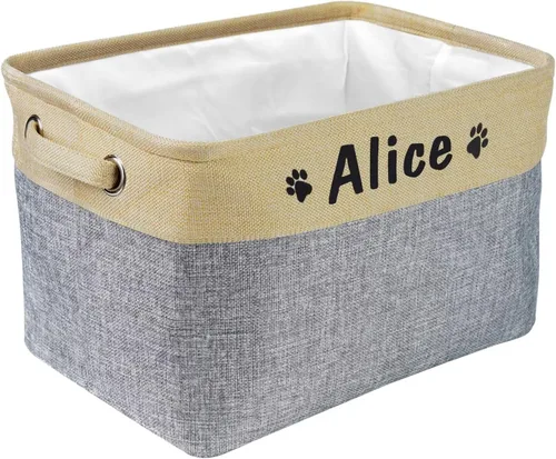 Miniatura 25 de PET ARTIST - Cesta plegable de almacenamiento de juguetes con nombre personalizado de la mascota - Organizador de caja rectangular para juguetes