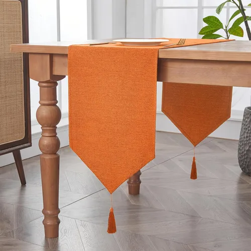 Miniatura 9 de BALCONY & FALCON Camino de mesa estilo lino, impermeable, lavable, para cocina, café, aparador, bufanda, Acción de Gracias, Navidad, boda, uso