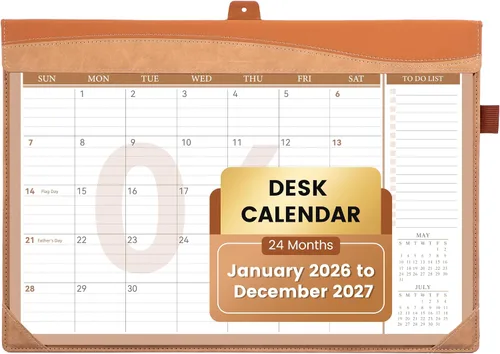 Miniatura 19 de Yoment Calendario de escritorio 2026, enero de 2026 a diciembre de 2027, 2026, calendario de escritorio grande de 17 x 12 pulgadas, calendario 2026