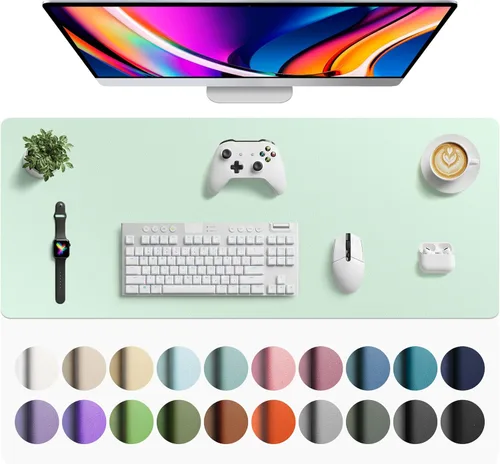 Miniatura 119 de Aothia - Protector de escritorio de cuero sintético, base para mouse, superficie antideslizante e impermeable para escribir y para laptop