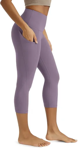 Miniatura 38 de ODODOS - Leggings capri de cintura alta para mujer con bolsillos, control de abdomen, no se transparentan, para entrenamiento atlético, running
