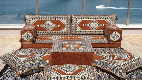 Miniatura 5 de arabicsofa Sofá de piso árabe Jalsa - Sofá tradicional hecho a mano para sala de estar