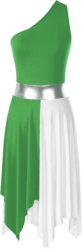 Miniatura 98 de easyforever Vestido de baile sin mangas con bloques de color para mujer, alabanza litúrgica, ropa de baile lírico, vestido de bata de adoración