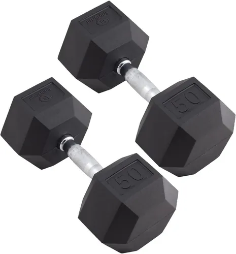 Miniatura 11 de Body Sport Mancuernas hexagonales con revestimiento de goma, par de mancuernas para ejercicios, equipo de entrenamiento de fuerza, accesorios