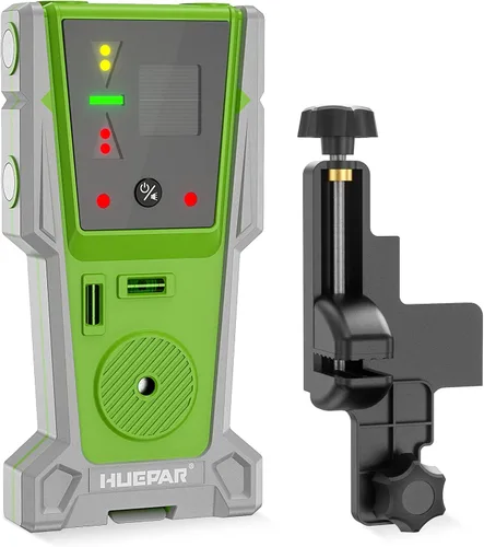 Huepar Receptor láser LR-8RG, compatible con todos los niveles láser Huepar y Pro con modo de pulso, ± 1/17 pulgadas, hasta 200 pies, detector láser