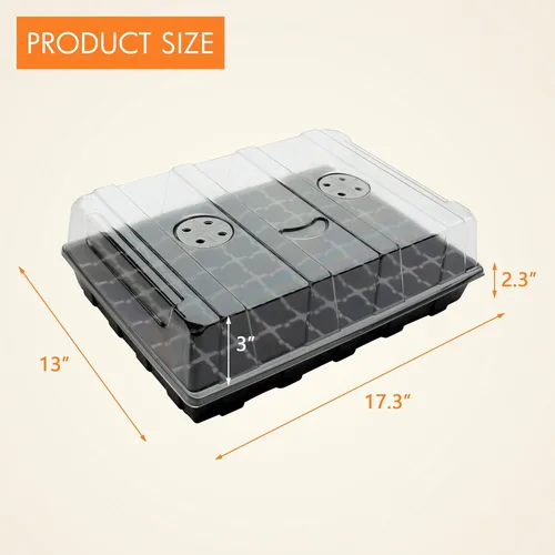 Miniatura 5 de Gardzen Bandeja de iniciación de semillas, paquete de 5 bandejas de germinación de plantas de cara sonriente con un total de 350 celdas, kit