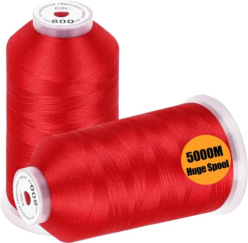 Miniatura 12 de New brothread - 2 bobinas enormes de 5000 m cada una de hilo de poliéster para máquina de bordar 40WT para máquinas comerciales y domésticas