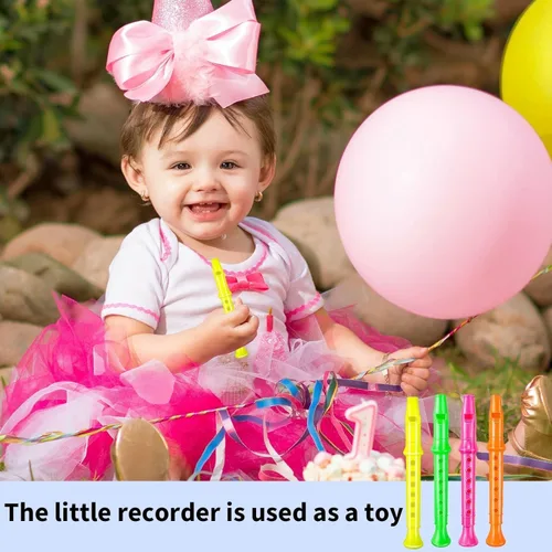 Miniatura 6 de Paquete de 12 grabadoras de plástico de 5.5 pulgadas para niños, flauta de colores mixtos, instrumento musical, juguete para recuerdos de fiesta