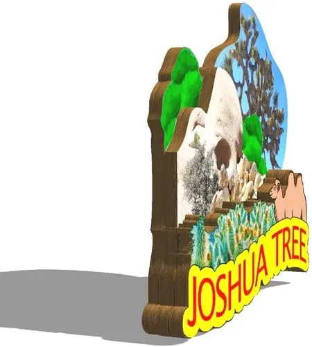 Miniatura 2 de Imán de madera para nevera del parque nacional Joshua Tree de Estados Unidos, monumentos 3D, recuerdos coleccionables de viaje, decoración hecha a