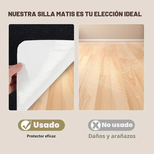 Miniatura 3 de Tapete para silla de oficina, para suelos de madera dura, manta grande antideslizante y fácil de limpiar (negro, 48 x 36 pulgadas).