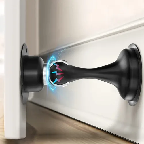 Topes de Puerta Magnéticos de Acero Inoxidable - Soporte Pesado para Puerta con Montaje en Pared o Piso Sin Taladro, Adhesivo 3M y Tornillos, Imán