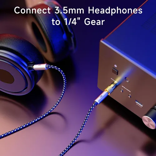 Miniatura 4 de Cable Matters Paquete de 2 adaptadores de auriculares de 1/4 a 1/8, adaptador de 0.250 in a 0.138 in macho a hembra, auriculares estéreo chapados