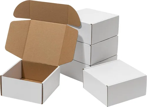 Miniatura 13 de Wowxyz Cajas de envío blancas de 6 x 4 x 3 pulgadas, paquete de 25 cajas de correo de cartón corrugado para pequeñas empresas - Suministros