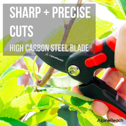 Miniatura 3 de AlpineReach Anvil Tijeras de podar para jardinería, podadoras ergonómicas afiladas, cortadoras de plantas de hoja de acero de alto carbono, mango