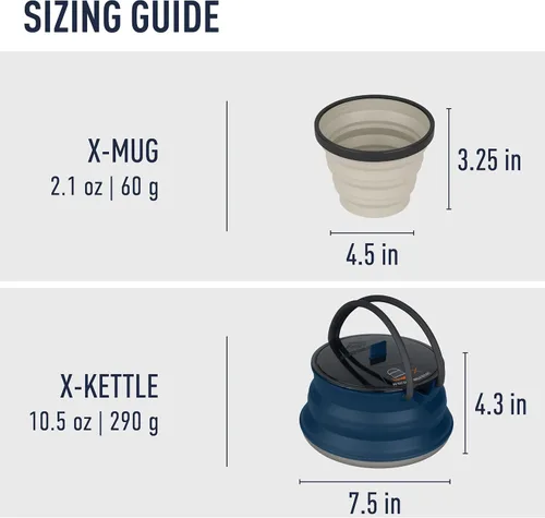 Miniatura 5 de Sea to Summit X-Pot - Juego de tetera y taza plegables para mochileros y campamentos