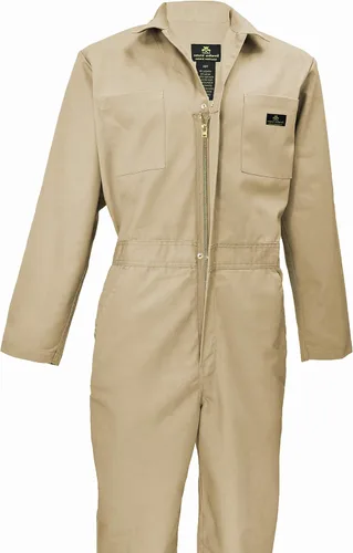 Miniatura 17 de Natural Uniforms Overol de sarga de manga larga con cremallera para hombre, resistente a las manchas y a las arrugas
