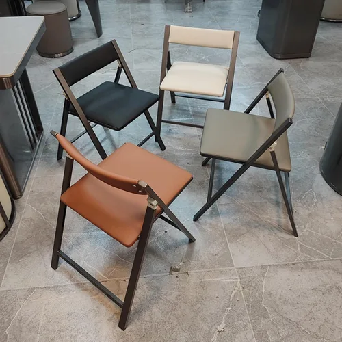 Miniatura 2 de 2 sillas deportivas para adultos, sillas de oficina plegables tapizadas, silla de salón portátil al aire libre para oficina, cocina (negro, grande)